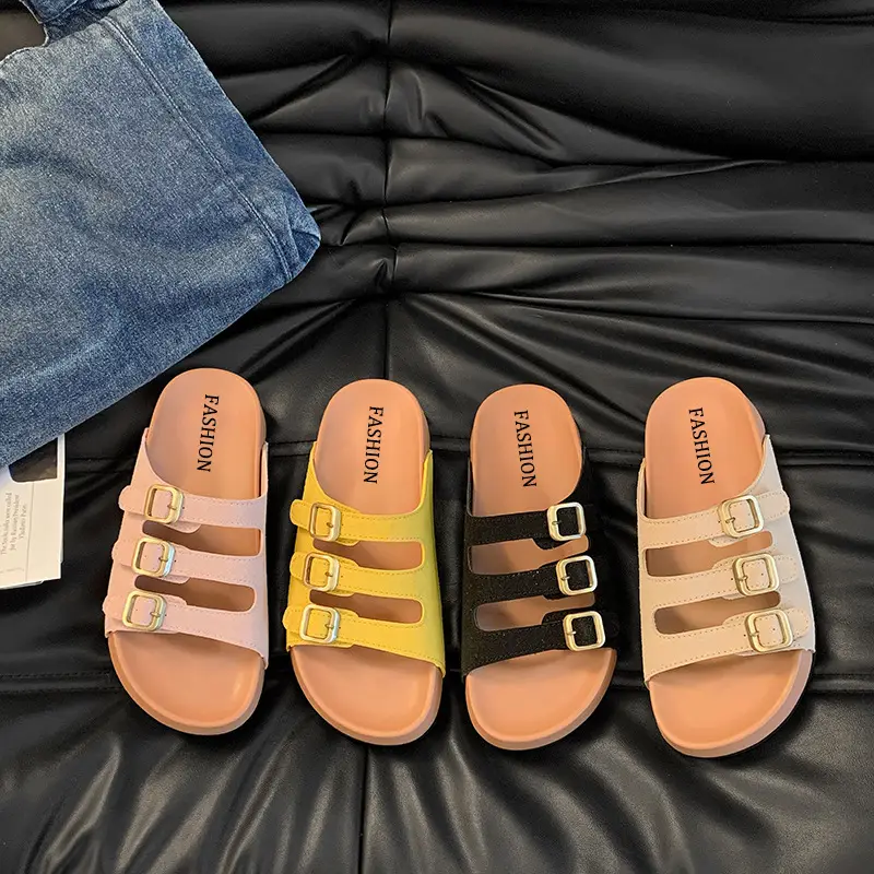 2025 New Outer Wear Sandals, High-Bottom Thick-Soled Slippers for Women, Outer Wear Birkenstocks for Women, Summer European and American Birkenstocks for Women