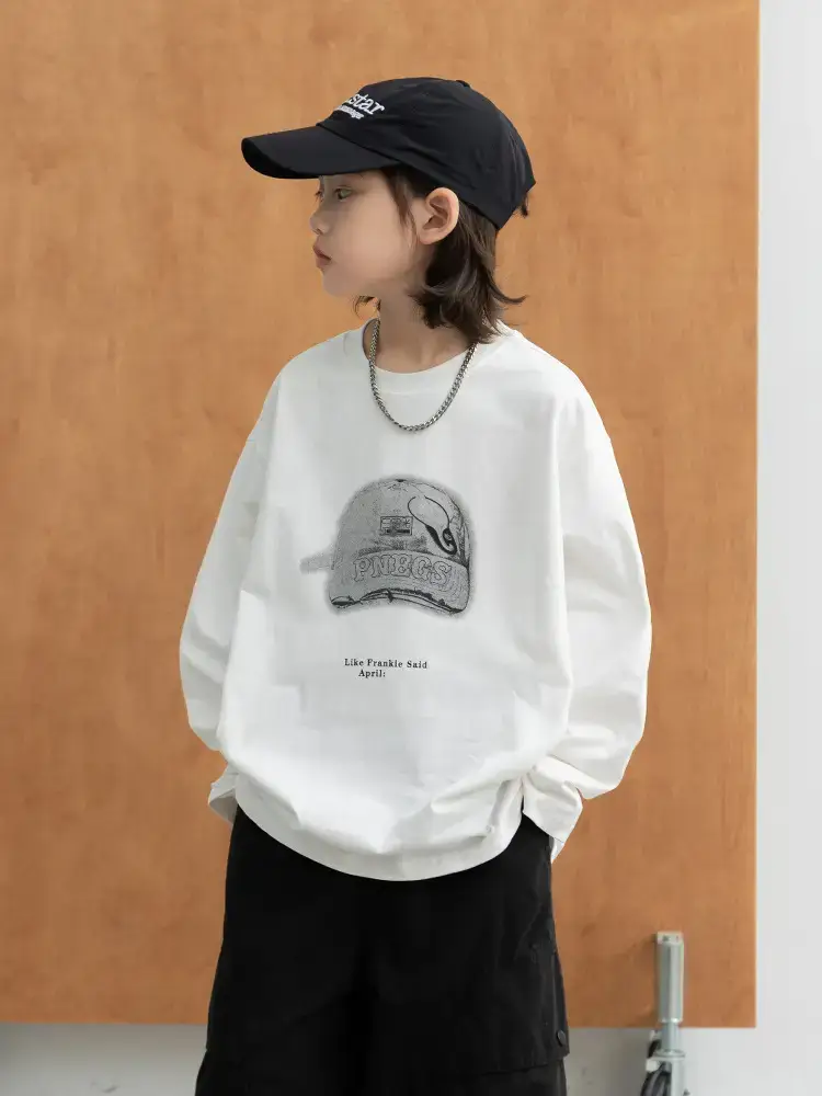 Boys Long Sleeve T-Shirt White 2026 Autumn - Image 6