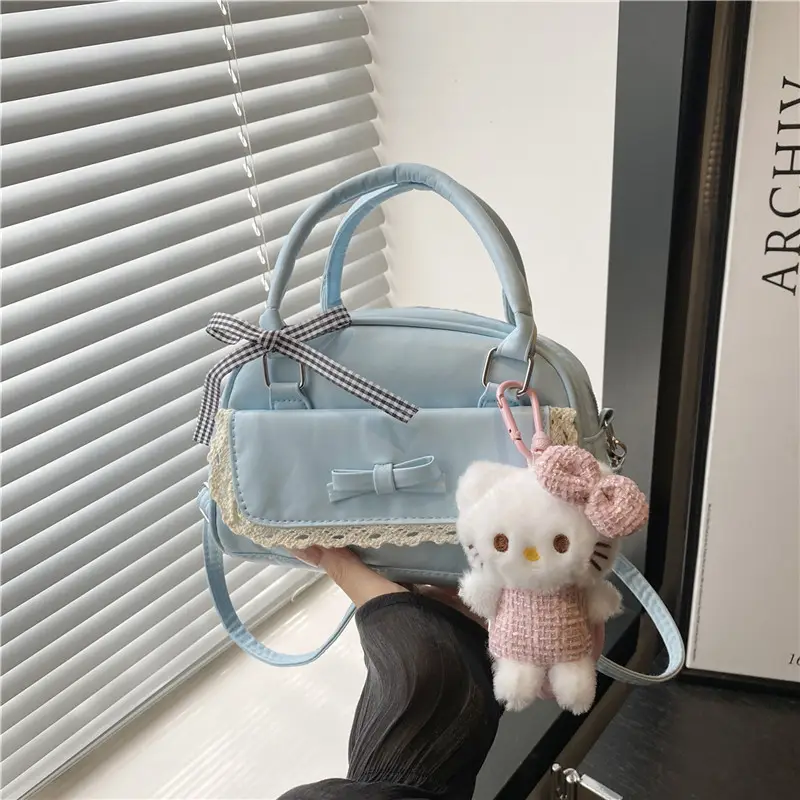 Cute Cartoon Boston Bag 2025 Summer New Large Capacity Textured Shoulder Crossbody Bag - Image 9