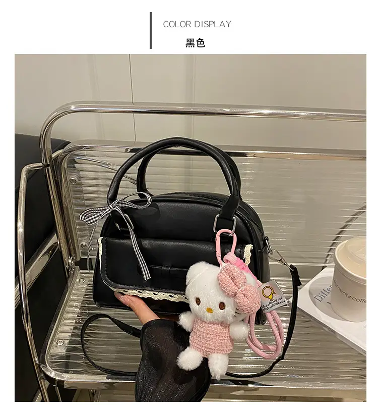 Cute Cartoon Boston Bag 2025 Summer New Large Capacity Textured Shoulder Crossbody Bag — feature 17