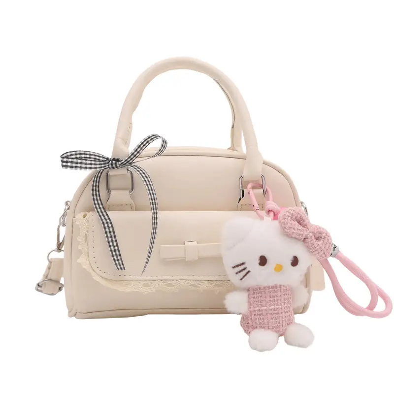 Cute Cartoon Boston Bag 2025 Summer New Large Capacity Textured Shoulder Crossbody Bag - Image 2