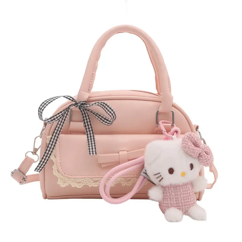 Cute Cartoon Boston Bag 2025 Summer New Large Capacity Textured Shoulder Crossbody Bag - Image 3