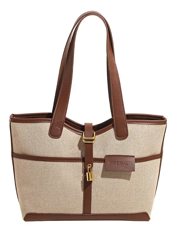 Vintage Canvas Patchwork Shoulder Bag for Women - Image 7