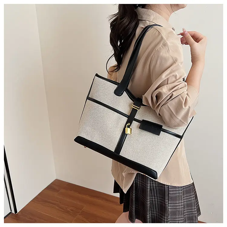 Vintage Canvas Patchwork Shoulder Bag for Women — feature 12