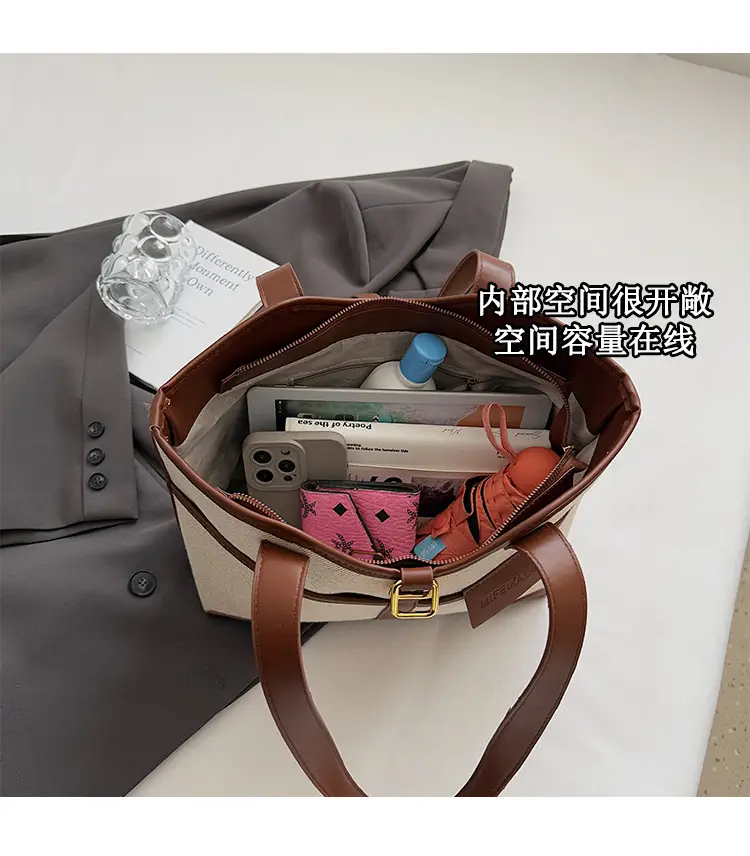 Vintage Canvas Patchwork Shoulder Bag for Women — feature 5