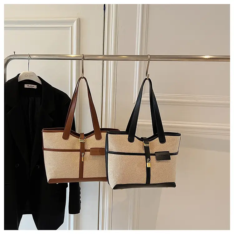 Vintage Canvas Patchwork Shoulder Bag for Women — feature 6