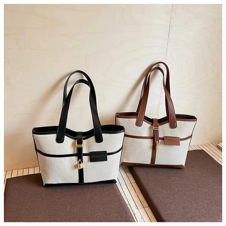 Vintage Canvas Patchwork Shoulder Bag for Women — feature 7