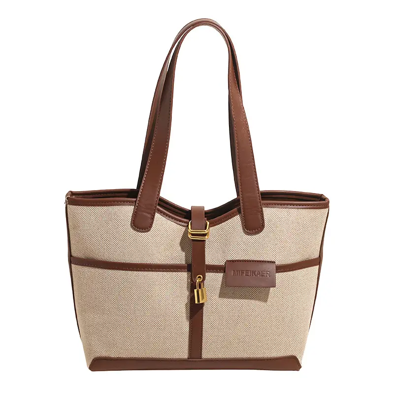Vintage Canvas Patchwork Shoulder Bag for Women - Image 2
