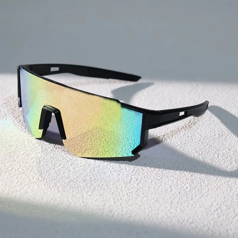 Sports Cycling Sunglasses Blue White One Lens — feature 10