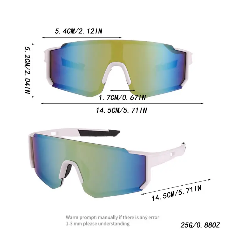 Sports Cycling Sunglasses Blue White One Lens — feature 13