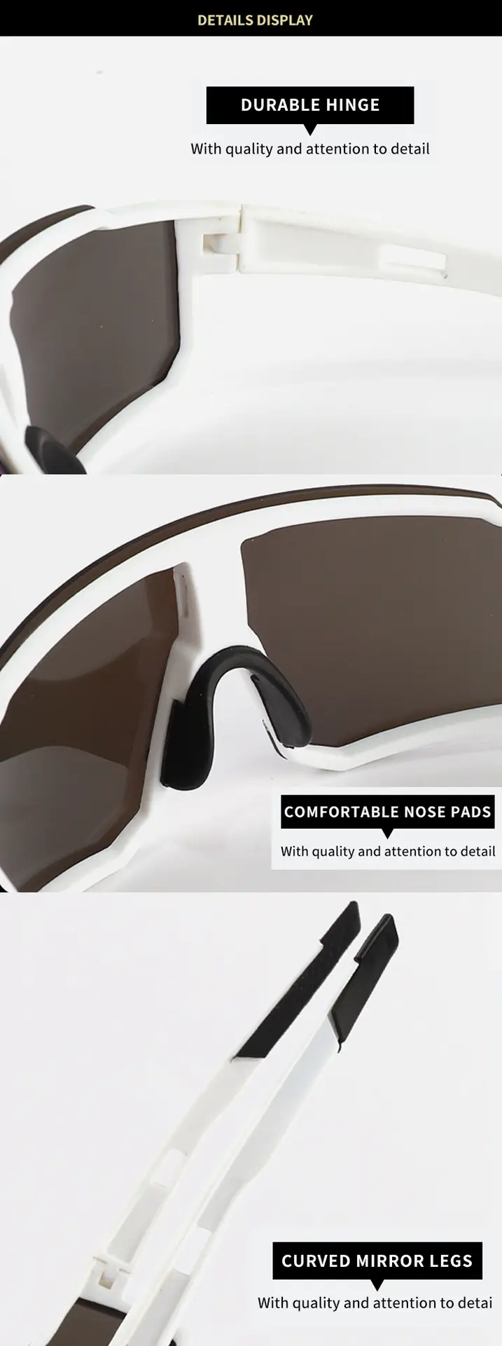 Sports Cycling Sunglasses Blue White One Lens — feature 14