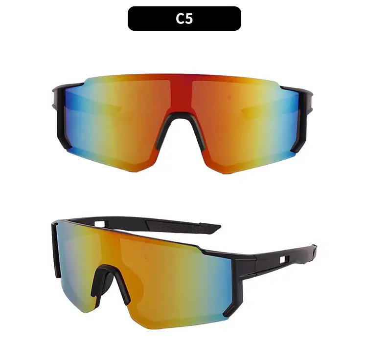 Sports Cycling Sunglasses Blue White One Lens — feature 18
