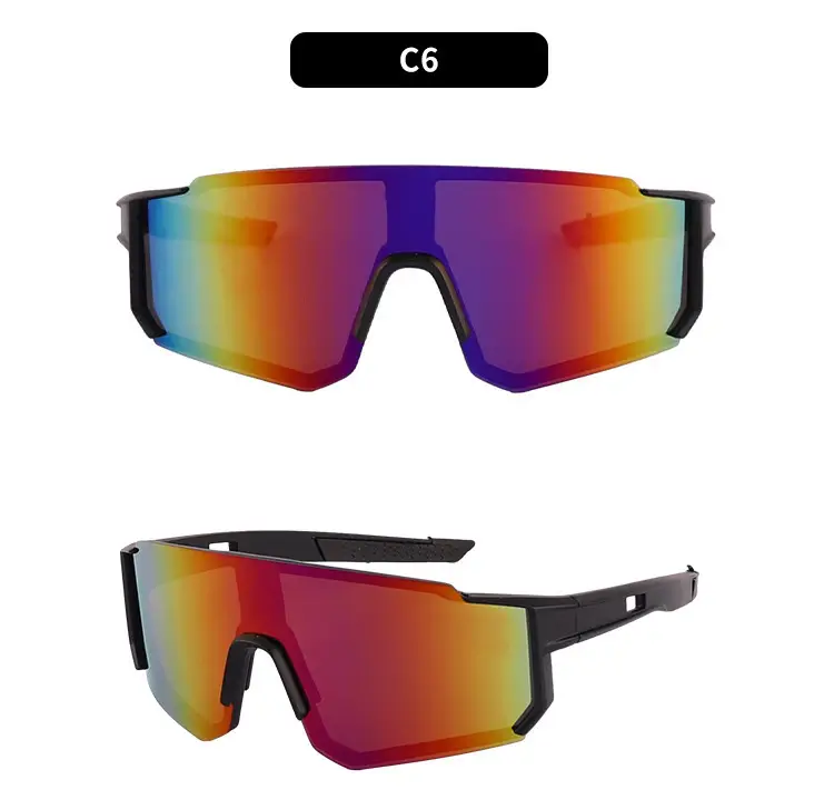 Sports Cycling Sunglasses Blue White One Lens — feature 19