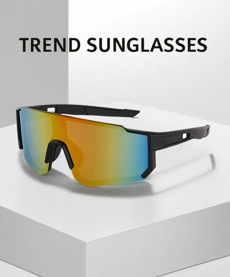 Sports Cycling Sunglasses Blue White One Lens — feature 7