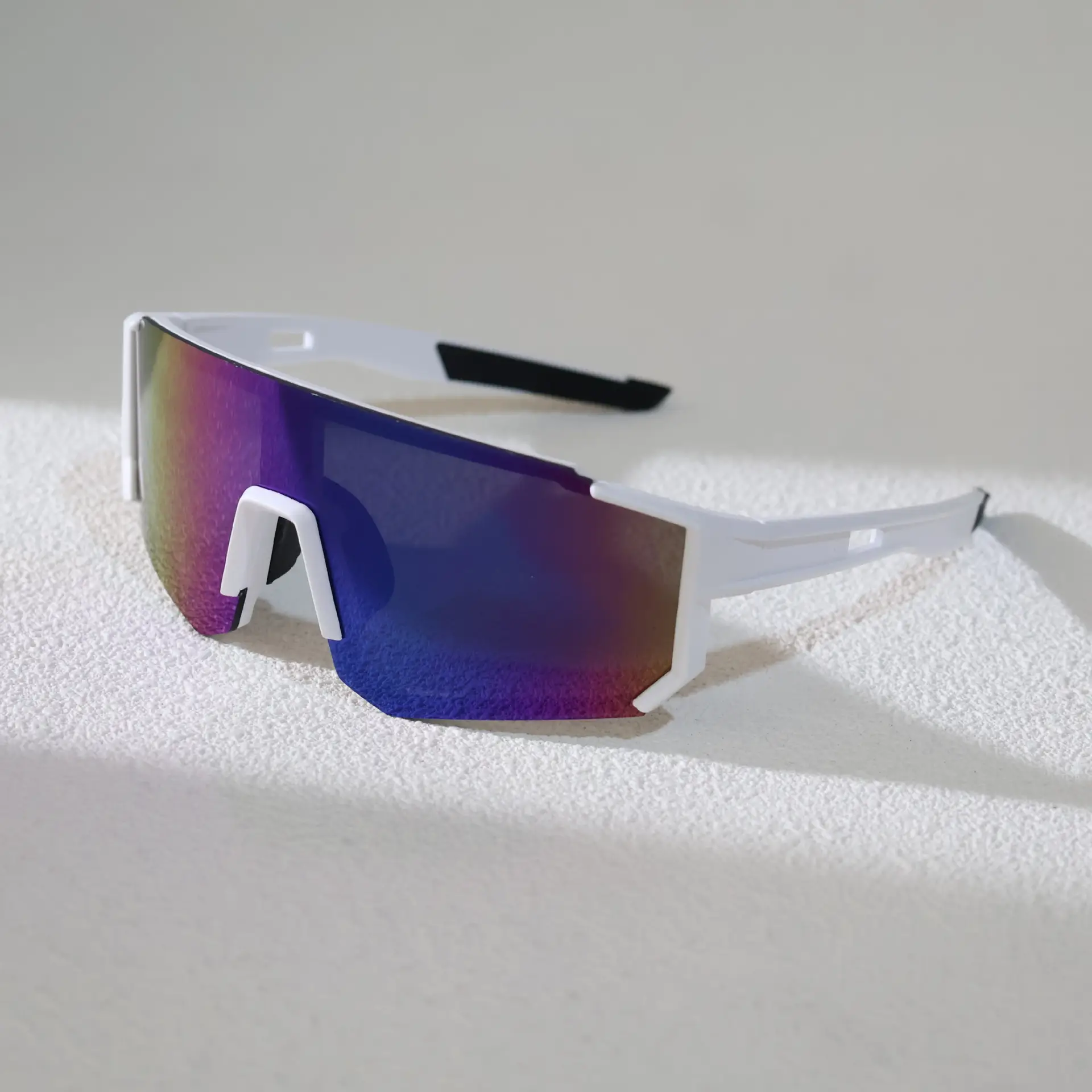 Sports Cycling Sunglasses Blue White One Lens - Image 11