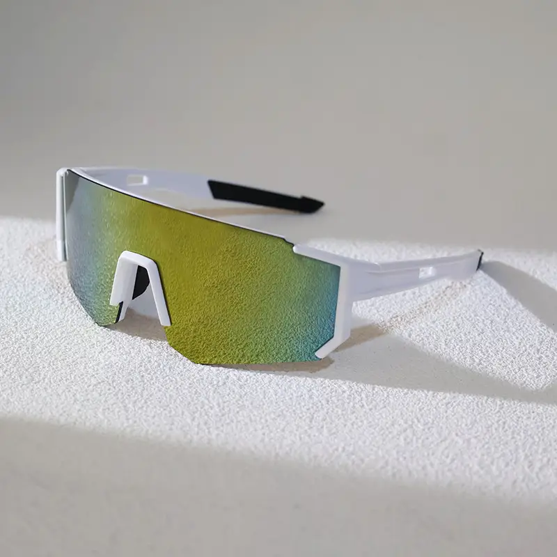 Sports Cycling Sunglasses Blue White One Lens - Image 12