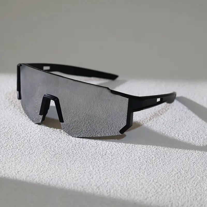 Sports Cycling Sunglasses Blue White One Lens - Image 2