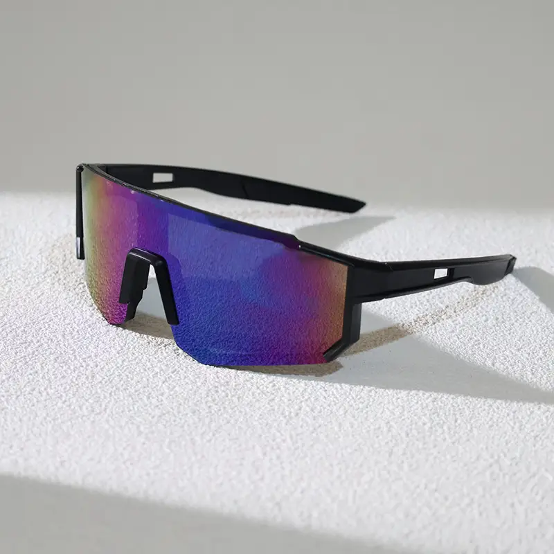 Sports Cycling Sunglasses Blue White One Lens - Image 5