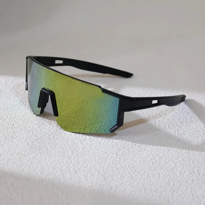 Sports Cycling Sunglasses Blue White One Lens - Image 6