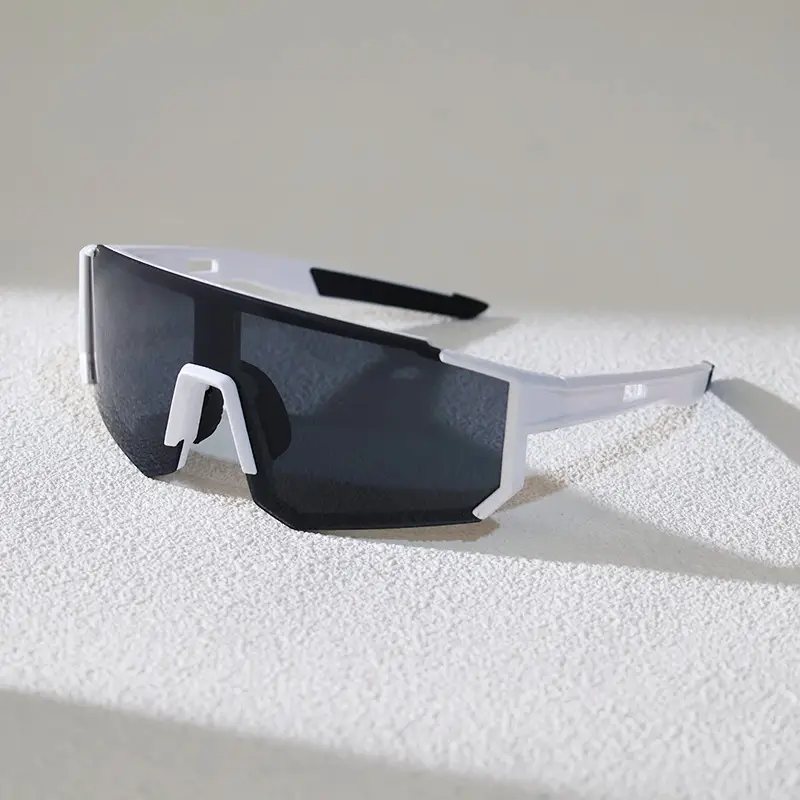 Sports Cycling Sunglasses Blue White One Lens - Image 7