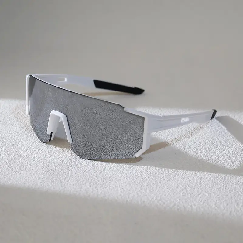Sports Cycling Sunglasses Blue White One Lens - Image 8