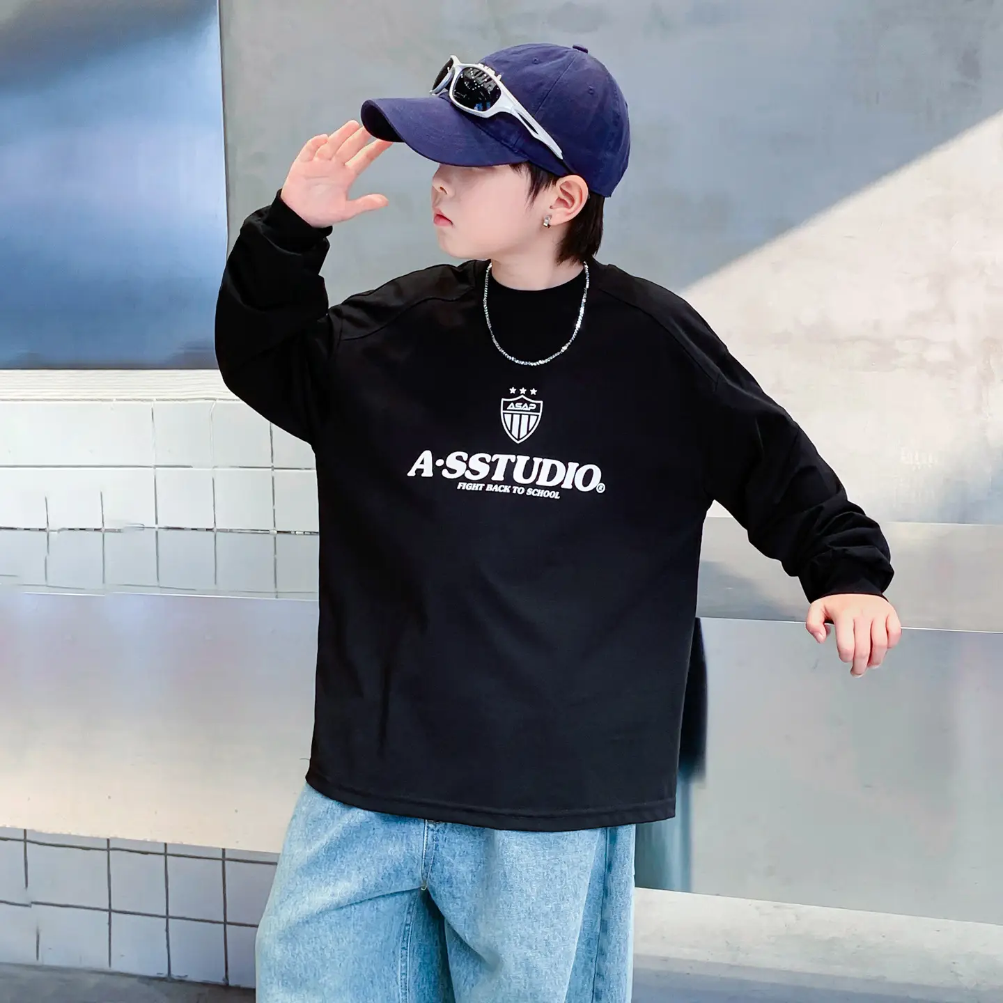 Boys Black Long Sleeve Sports T-Shirt 2025 - Image 4