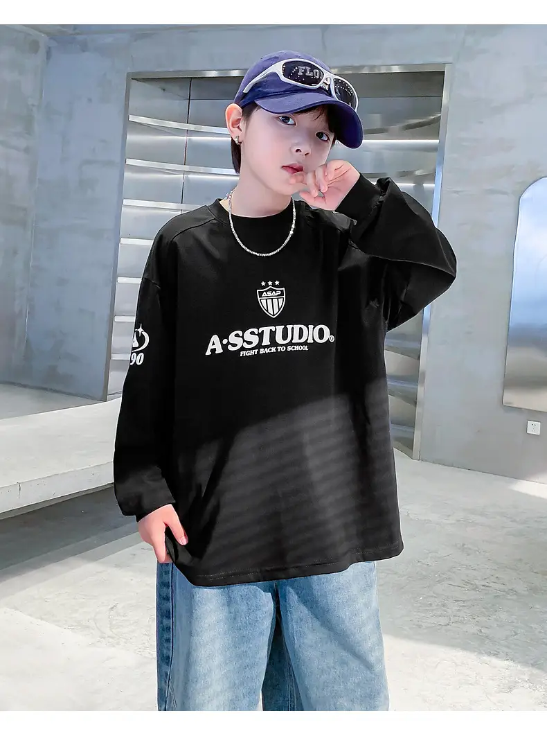 Boys Black Long Sleeve Sports T-Shirt 2025 — feature 15