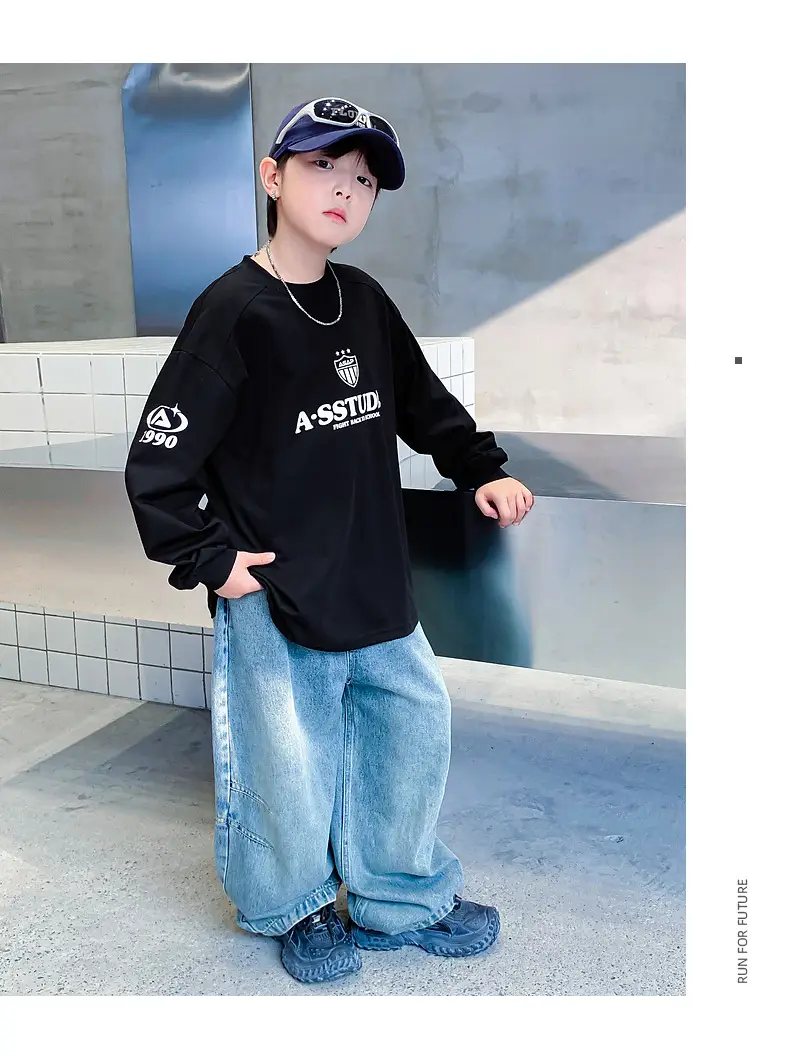 Boys Black Long Sleeve Sports T-Shirt 2025 — feature 16