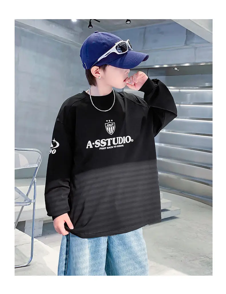 Boys Black Long Sleeve Sports T-Shirt 2025 — feature 18