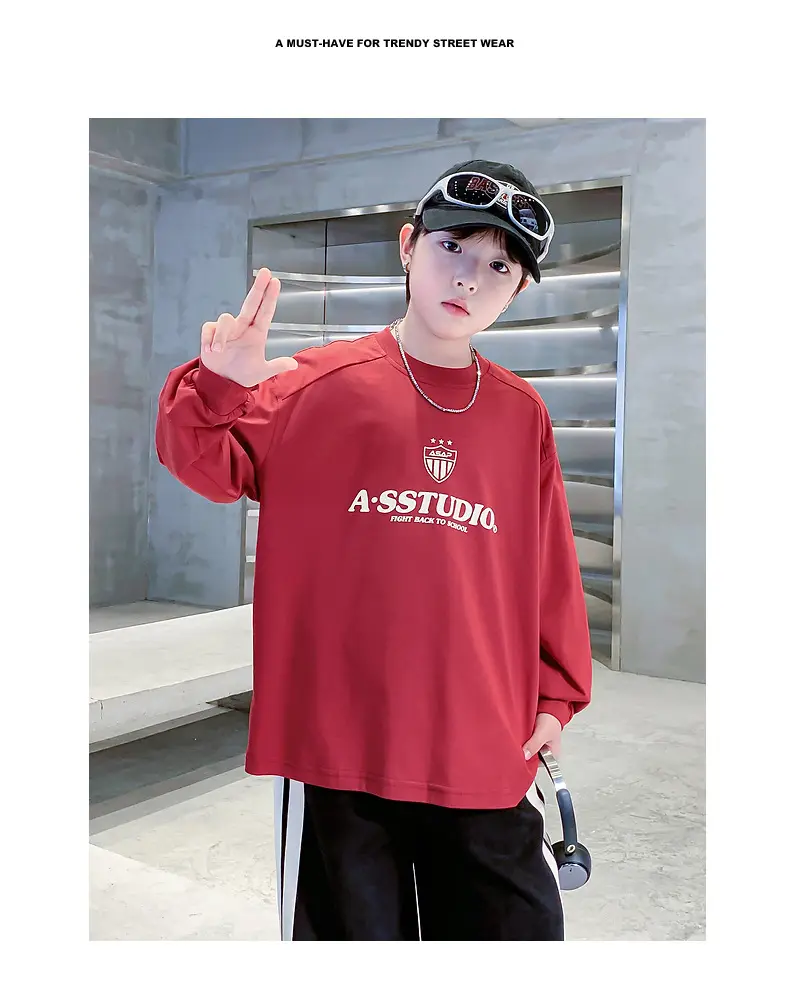 Boys Black Long Sleeve Sports T-Shirt 2025 — feature 2