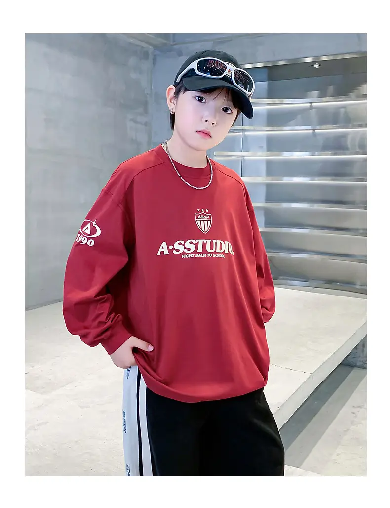 Boys Black Long Sleeve Sports T-Shirt 2025 — feature 24