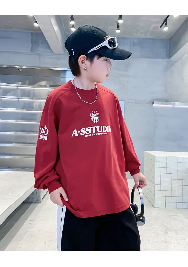 Boys Black Long Sleeve Sports T-Shirt 2025 — feature 25