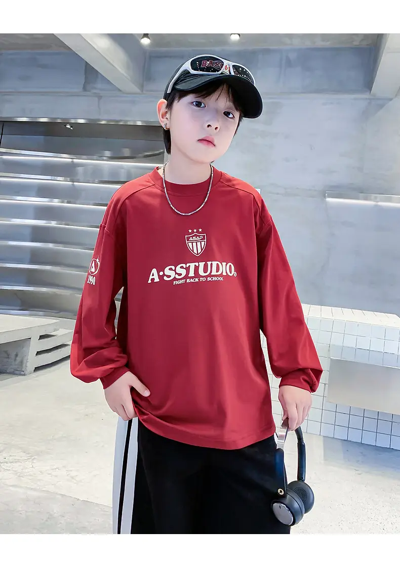 Boys Black Long Sleeve Sports T-Shirt 2025 — feature 26