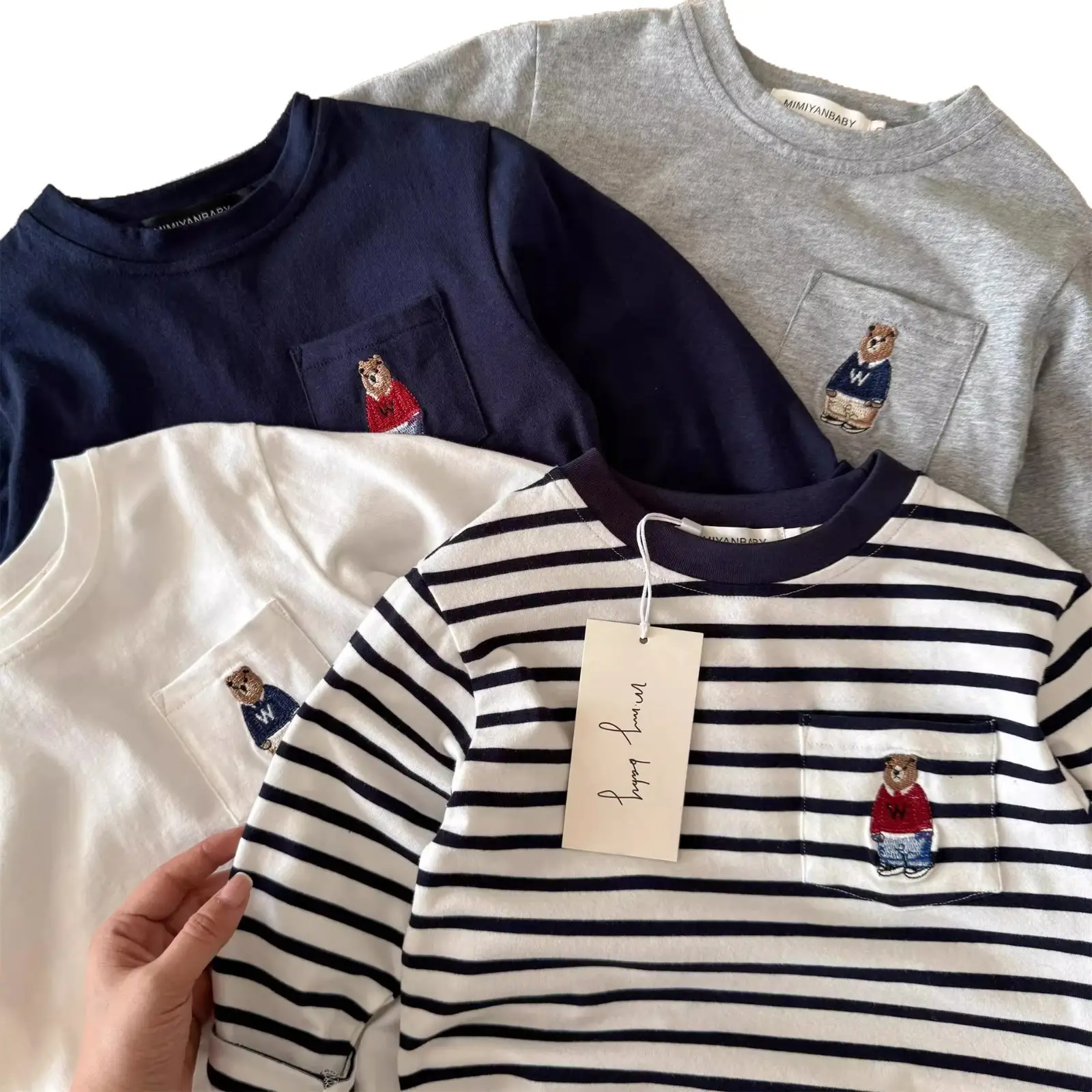 Children's Long Sleeve T-Shirt Bear Print 2026 Autumn Boys - Image 10