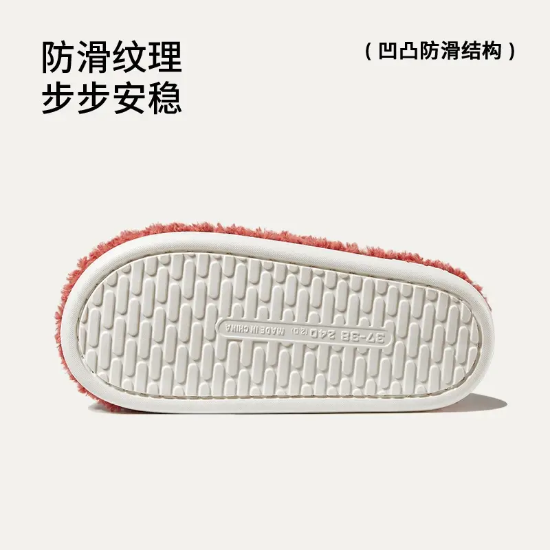 Women Cotton Slippers Red White Winter Warm Non-Slip - Image 11