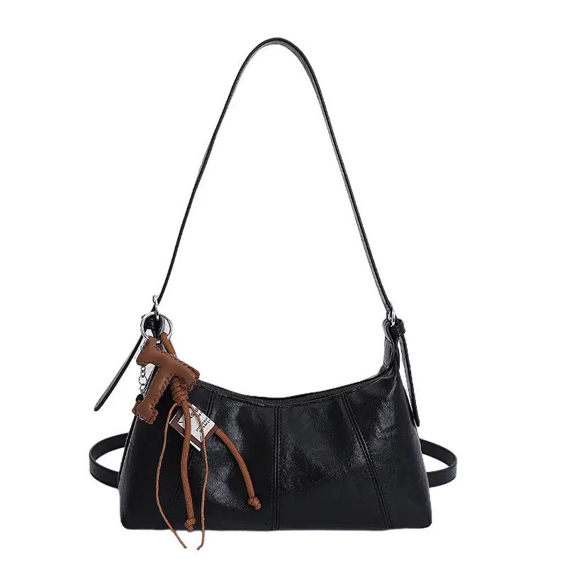 Women's Yellow Leather Shoulder Bag 2025 New Niche Design