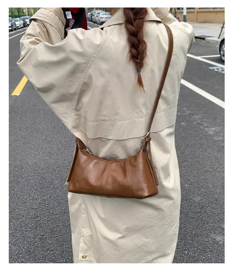 Women's Yellow Leather Shoulder Bag 2025 New Niche Design — feature 14