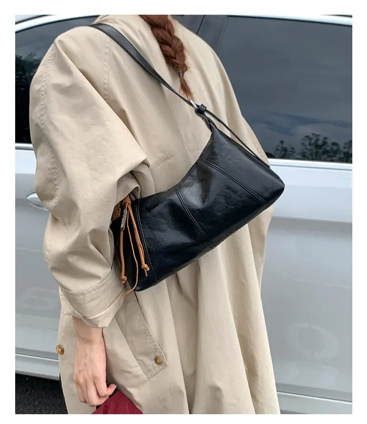 Women's Yellow Leather Shoulder Bag 2025 New Niche Design — feature 23