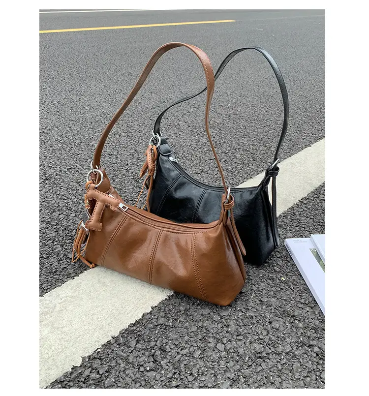 Women's Yellow Leather Shoulder Bag 2025 New Niche Design — feature 38