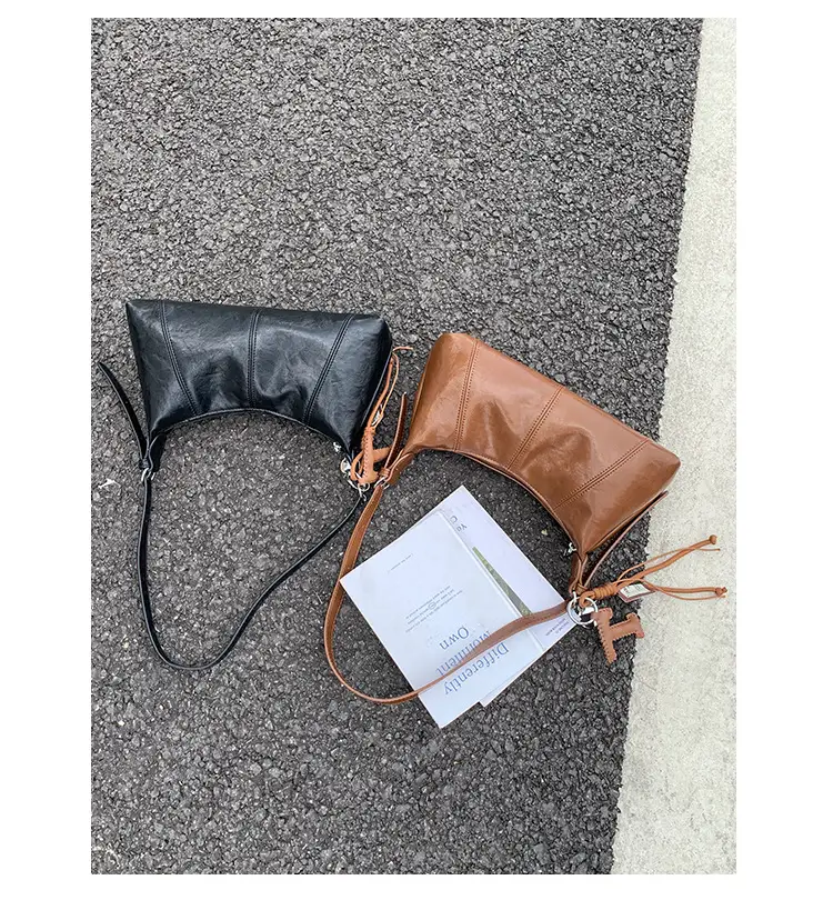 Women's Yellow Leather Shoulder Bag 2025 New Niche Design — feature 40