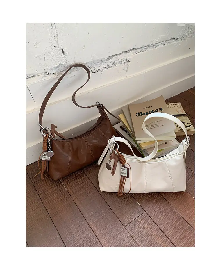 Women's Yellow Leather Shoulder Bag 2025 New Niche Design — feature 5