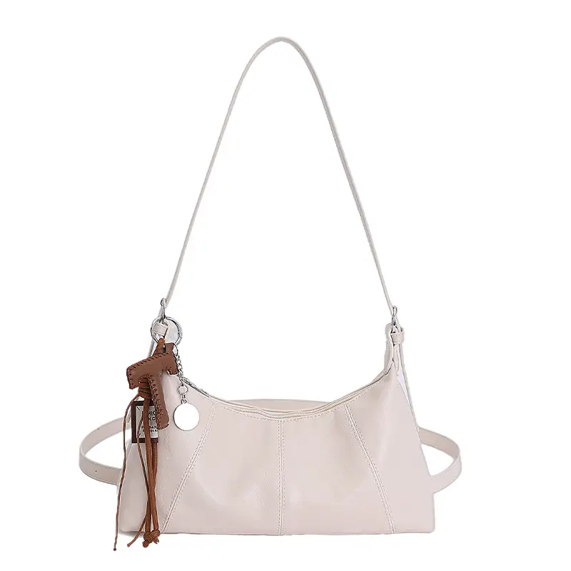 Women's Yellow Leather Shoulder Bag 2025 New Niche Design
