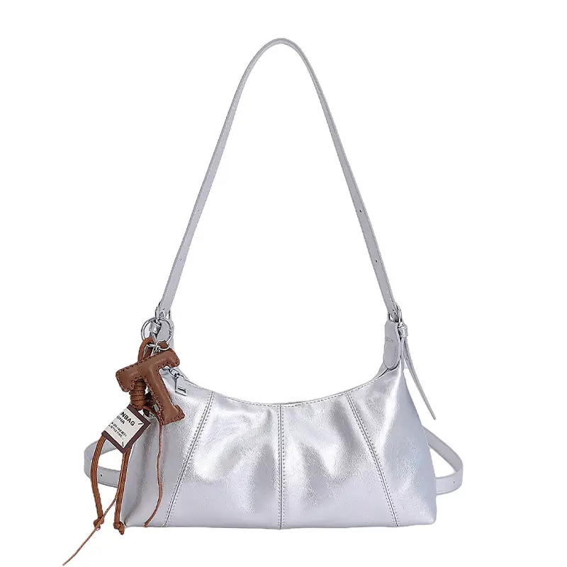 Women's Yellow Leather Shoulder Bag 2025 New Niche Design