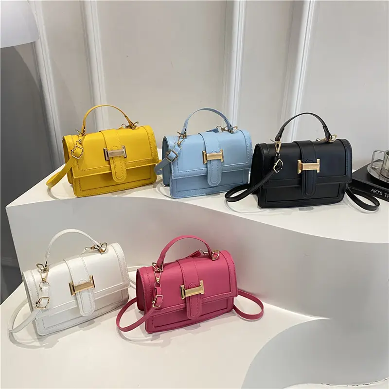 Yellow Square Shoulder Bag for Women - Image 9
