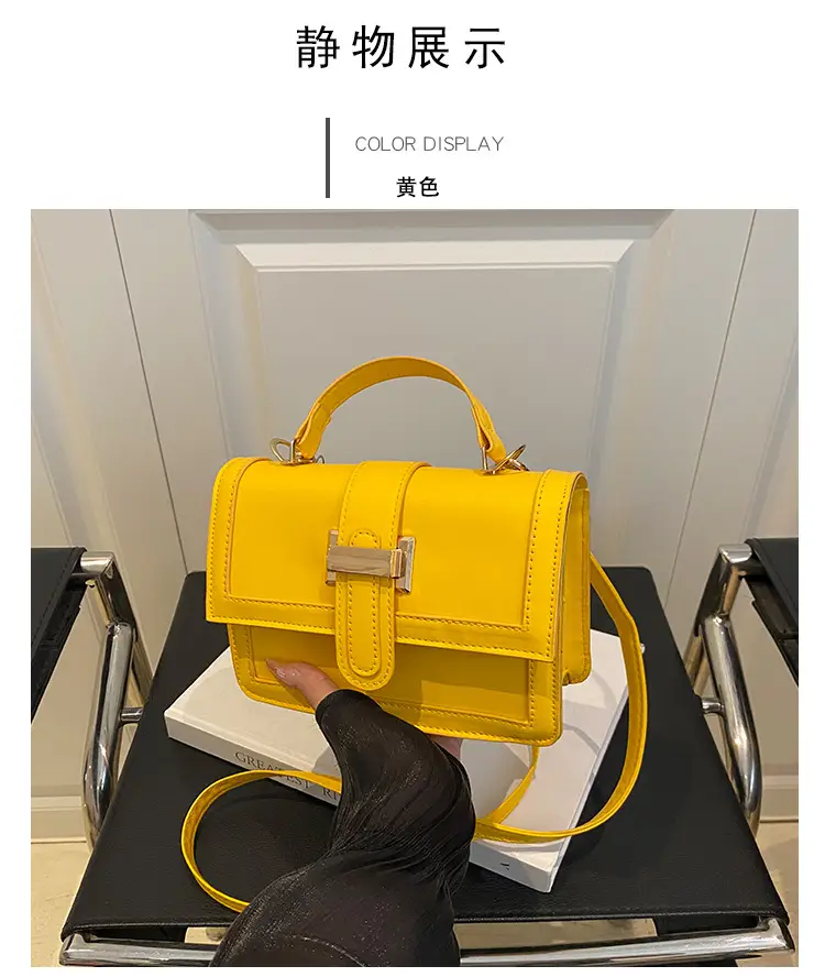 Yellow Square Shoulder Bag for Women — feature 14