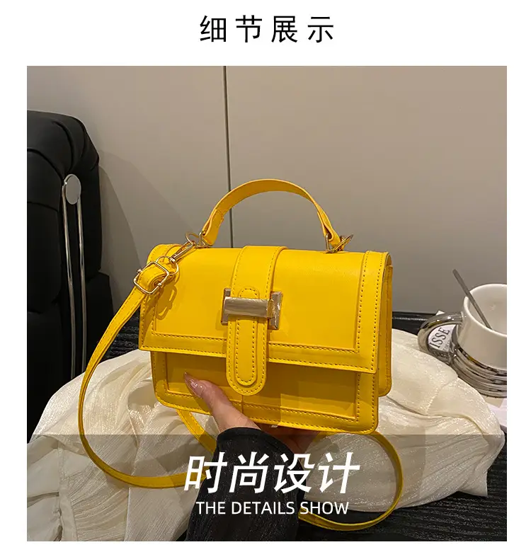 Yellow Square Shoulder Bag for Women — feature 5