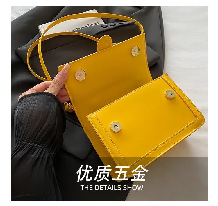 Yellow Square Shoulder Bag for Women — feature 7