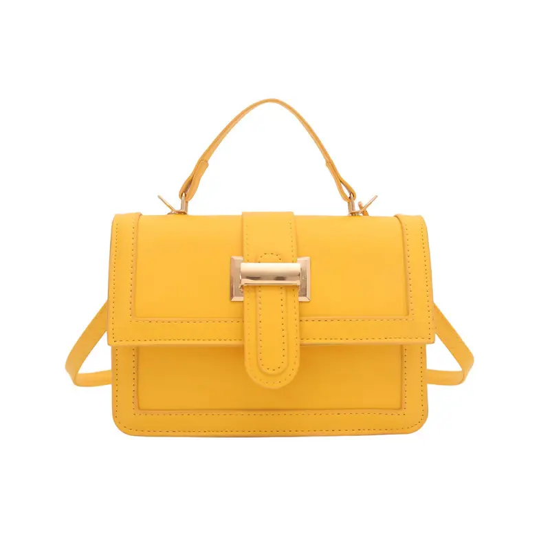 Yellow Square Shoulder Bag for Women - Image 3