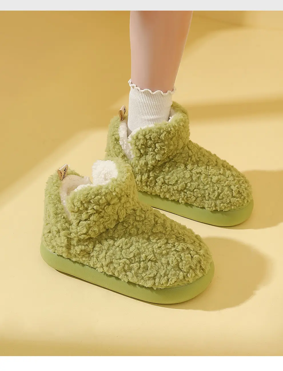 Warm Plush Cotton Slippers for Women for Winter Outer Wear 2023 New Thick-Soled Non-Slip Couple Cotton Shoes for Men Wholesale — feature 4