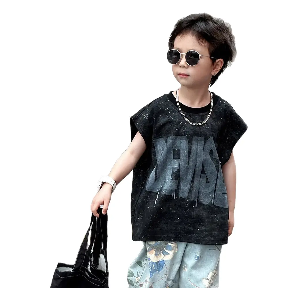 Kids Sleeveless T-Shirt with Sequins & Tie-Dye Pants - Image 6